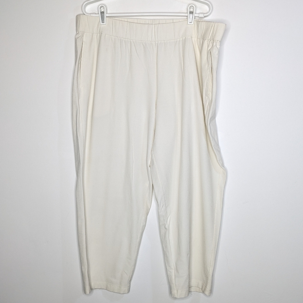 Eileen Fisher White Comfortable Pant XL